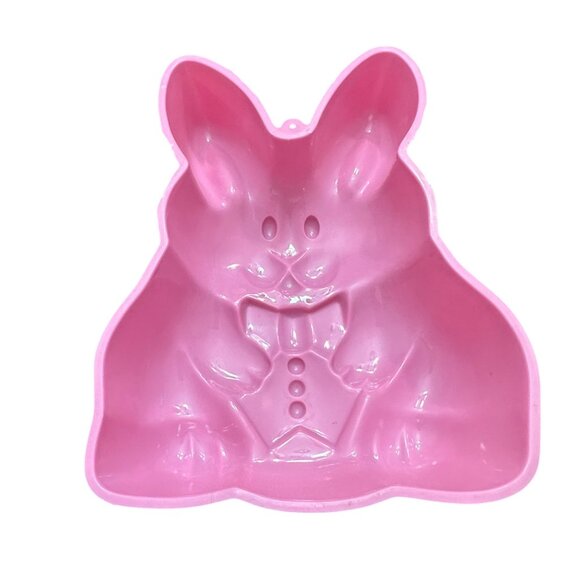 Jello Mould Bunny Easter Pink Plastic 9.5 x 7.5 Rabbit - Picture 2 of 7